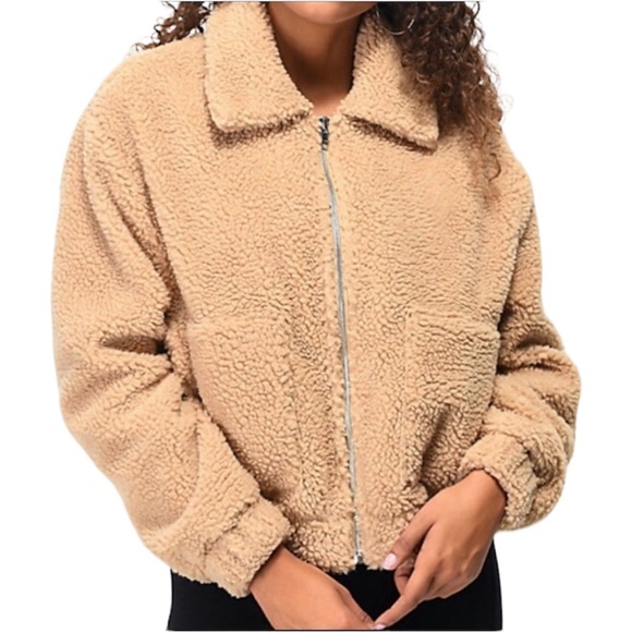 Tan Teddy Bear Jacket from Zumiez Women’s - Picture 1 of 7